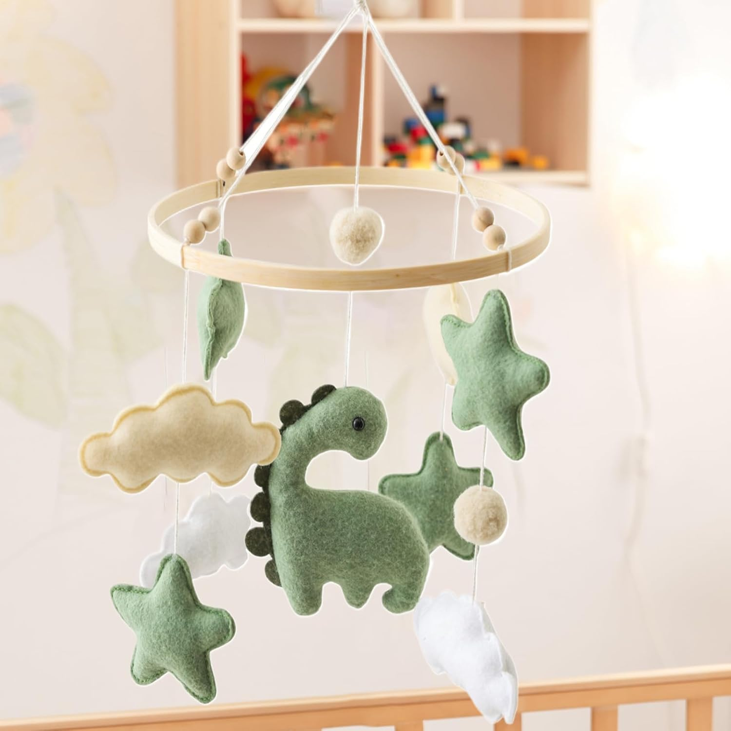 Bed Bell - Baby Crib, Rotatable Crib with Projection | Timing Function and Baby Rattles, Breathable Bedside Soother for Children Boys Girls Birthday Christmas (40X23Cm) image number 6