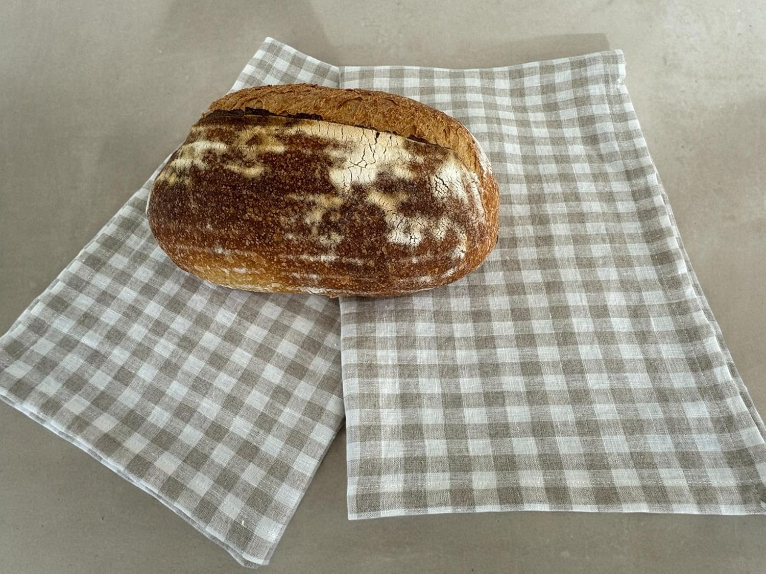 Eight Owls Stonewashed Linen Kitchen Dish Towels - 20 X 27 Inch &ndash; 100% Pure Linen Tea Towel/Hand Towel - Set of 2 (Natural Check) image number 2