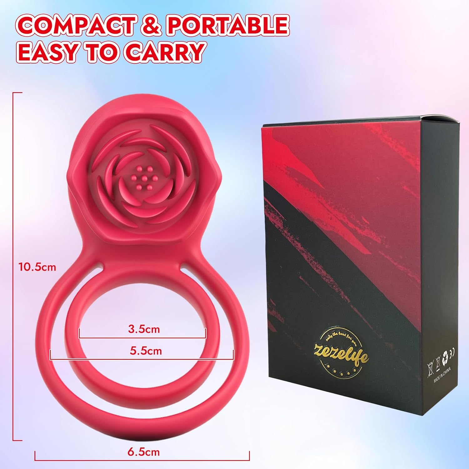 ZEZELIFE Vibrating Cock Ring for Couples, 9 Vibration Modes Penis Ring for Men, Penis Vibrator with Clitoral Vibrator, Clitoris Stimulator for Women, Adult Sex Toys