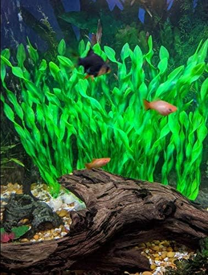 Aquarium Decoration, 14 Pieces Artificial Green Water Plants Seaweed Plastic Fish Tank Decoration for All Fish and Pets