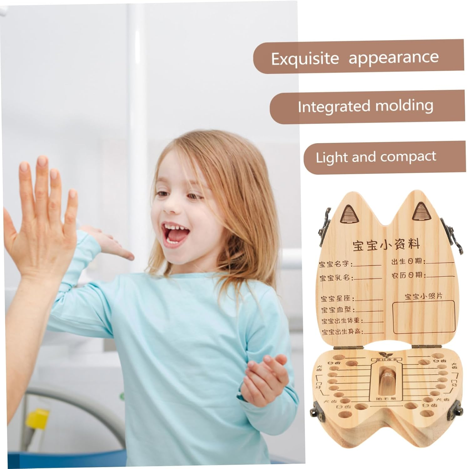 Kisangel 1 Set Tooth Keepsake Box Tooth Holder for Engraving Compact Design for Easy Carrying and Cherished Memories image number 1