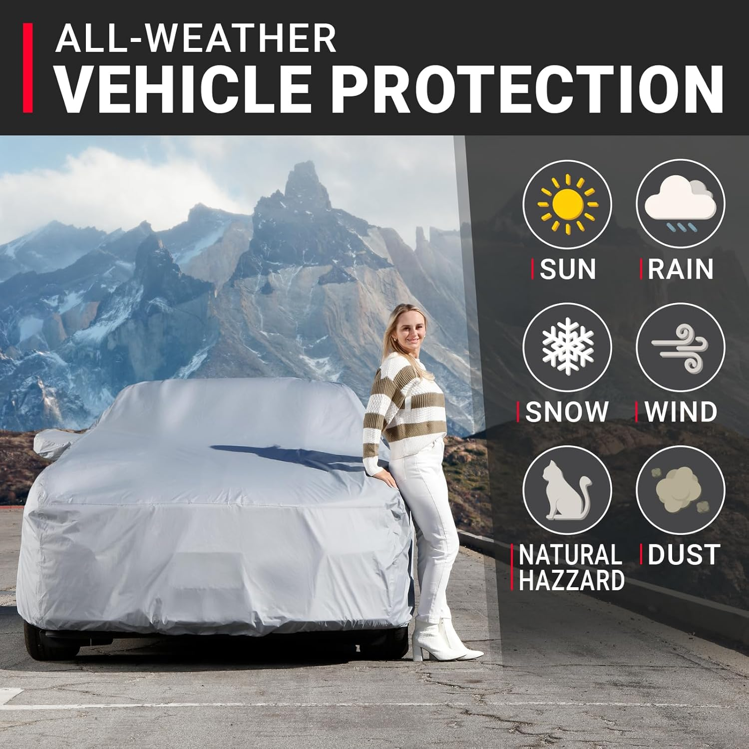 Icarcover Custom Car Cover for Nissan 300ZX 2+2, Waterproof All-Weather Rain Snow UV Sun Protector Full Exterior Indoor Outdoor Car Cover with Strap (Year Fits 1984-1996) image number 7