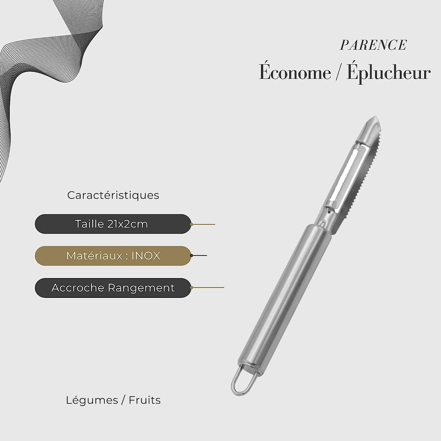 PARENCE. - 3 Piece Kitchen Set - 1 Peeler + 1 Sculpture Knife + 1 Star Mushroom/Fruit and Vegetables (Ecome- and Sculpting Knife), Pancakes and Eggs (Unusual Star Shape) image number 2