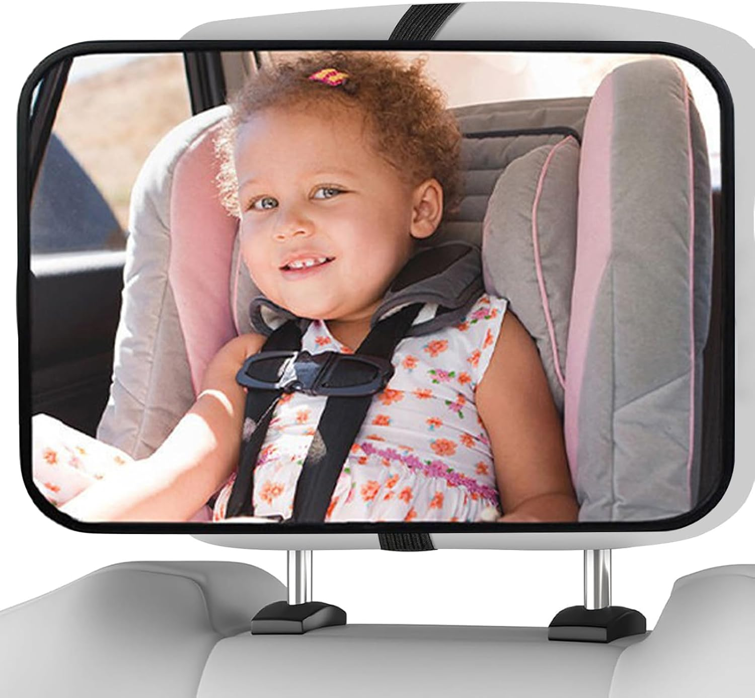 Baby Car Mirror, Safety Car Seat Mirror for Rear Facing Infant, Clear Wide View, 360&deg;Rotation, Easily Observe the Baby Move, Secure, Shatterproof, Crash Tested and Certified (Black) image number 5