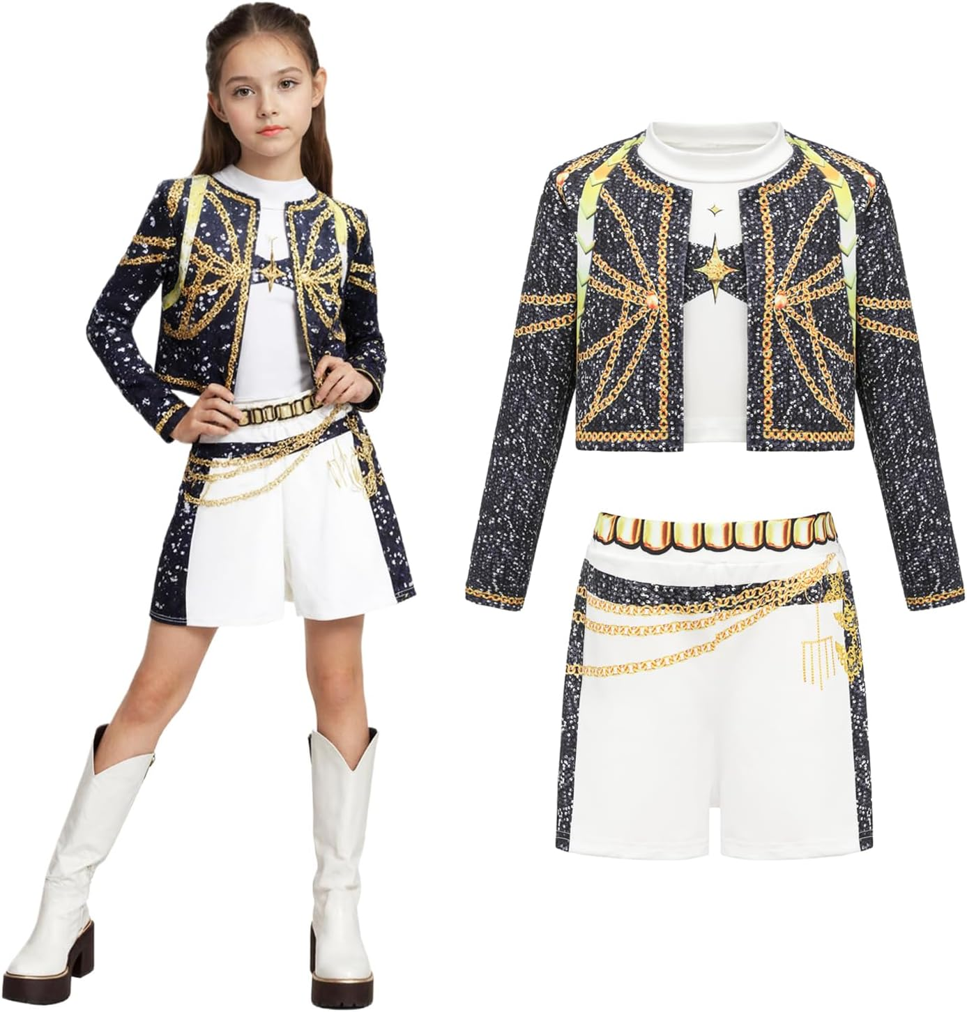 Girls Demon Pop Singer Hunter Costume Stage Outfit Halloween Costumes Singers Leader Cosplay