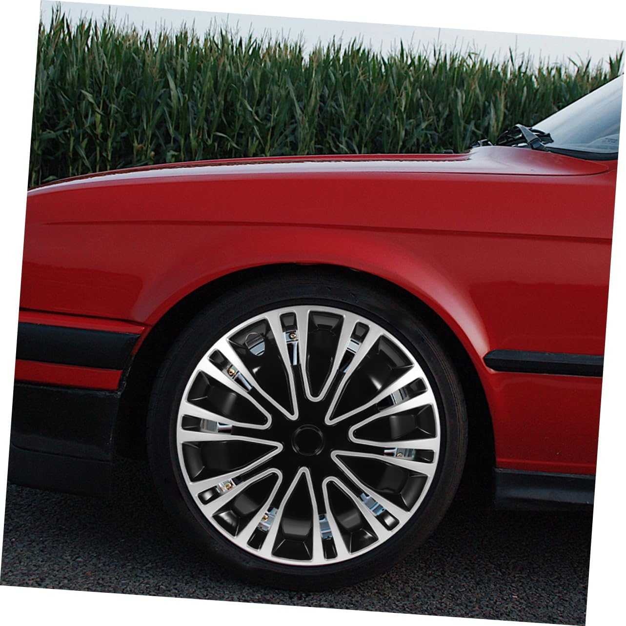 CHILDWEET Decorative 12 Inch Automotive Wheel Hub Covers 2Pcs Universal Car Hubcaps Silver Black Rim Caps for Vehicle Tires Accessories image number 6