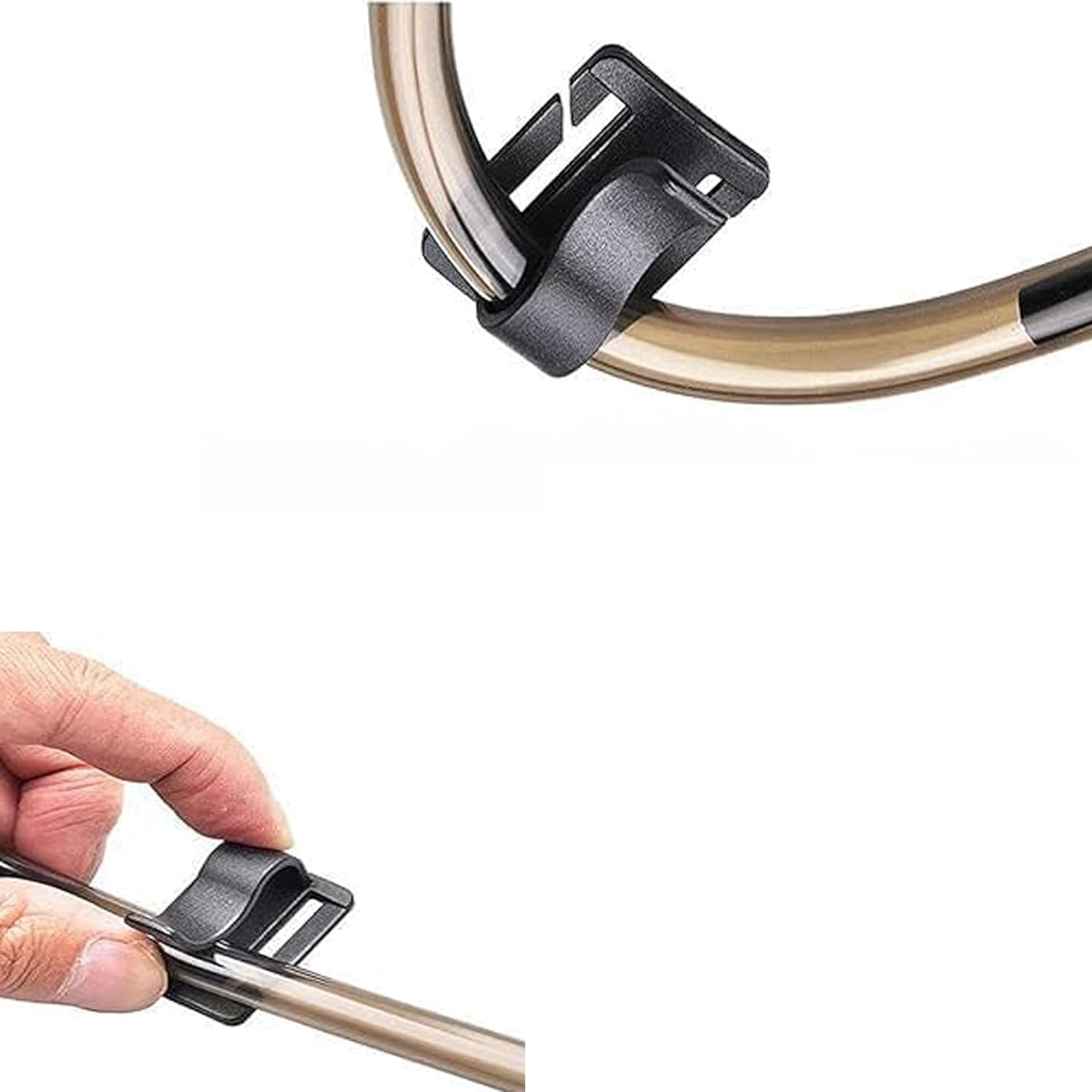 4-Pack Black Water Bladder Tube Clips,Plastic Sternum Strap Tube Pipe Clip for Universal Hydration Pack Beverage Tube Clip Outdoor Backpack Water Bladder Hose Hose Clip Camping and Hiking image number 2