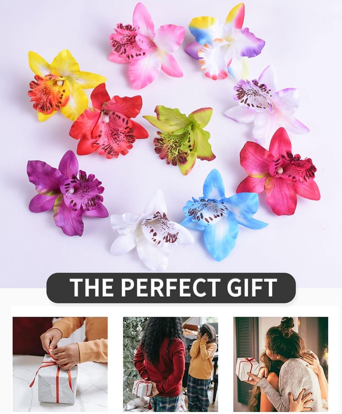 Zeayebsr Pack of 10 Hawaiian Flower Hair Clips, Plumeria Hibiscus, Foam Hair Clip for Women, Flower Hair Clip, Artificial Flower Clips for Summer Beach Holiday Outfit Bridal Wedding Party image number 4