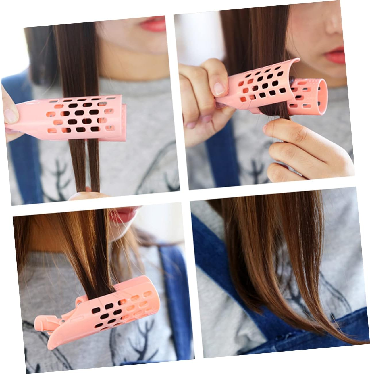 SOESFOUFU 9Pcs Manual Hair Curlers Styling Tools Hair Bang Rollers Material Random Color image number 5