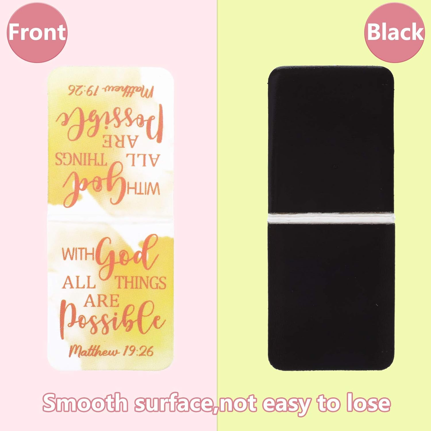 Dianelhall 96 Pieces Bible Verse Magnetic Bookmarks 16 Styles Christian Magnet Book Markers Inspirational Motivational Encouraging Magnetic Page Clip for Women Men School Office Supplies image number 1