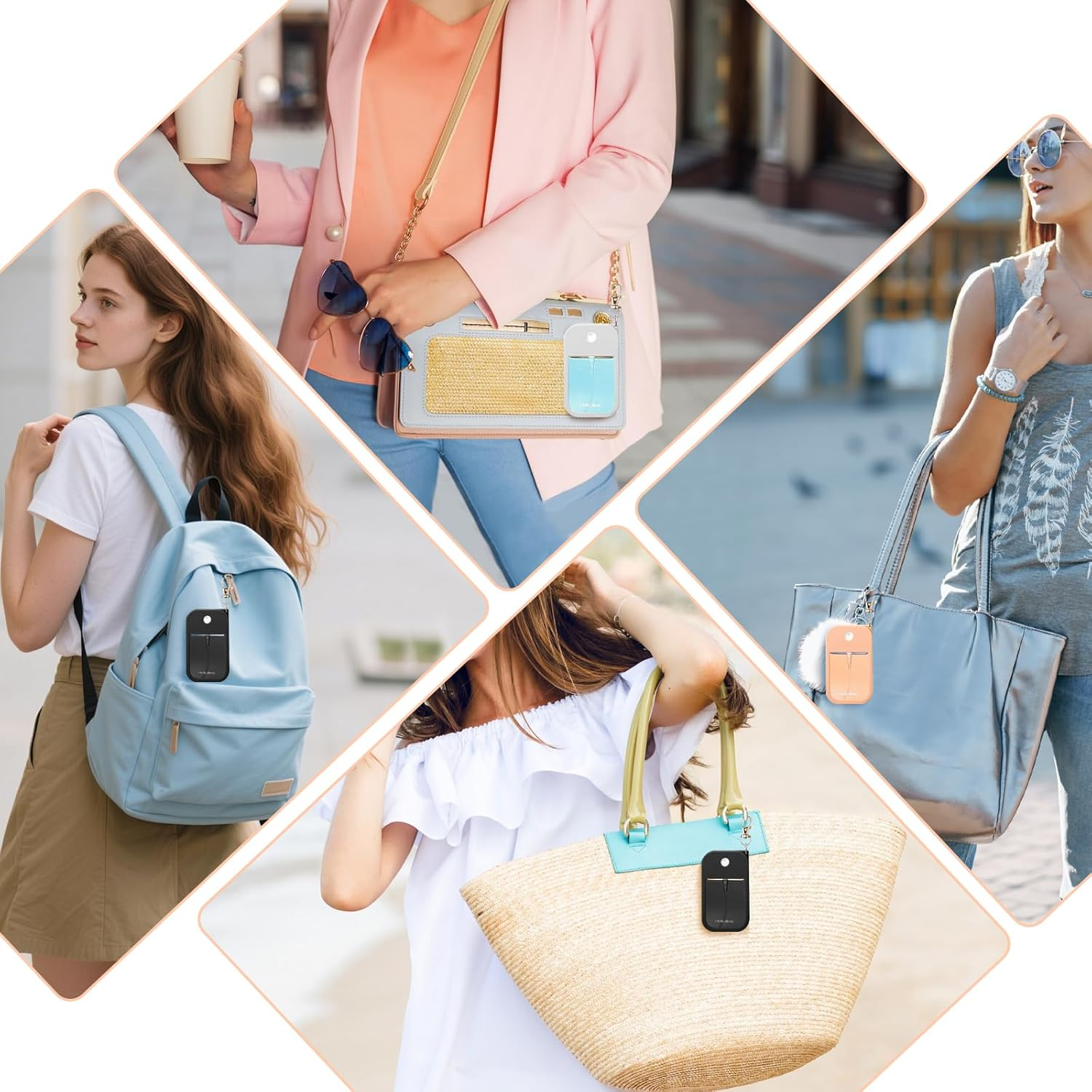 Huoflame Hand Sanitizer Spray Case Compatible with TH 1 FL.OZ &ndash; 3 Pack Protective Silicone Holder with Metal Keychain image number 5