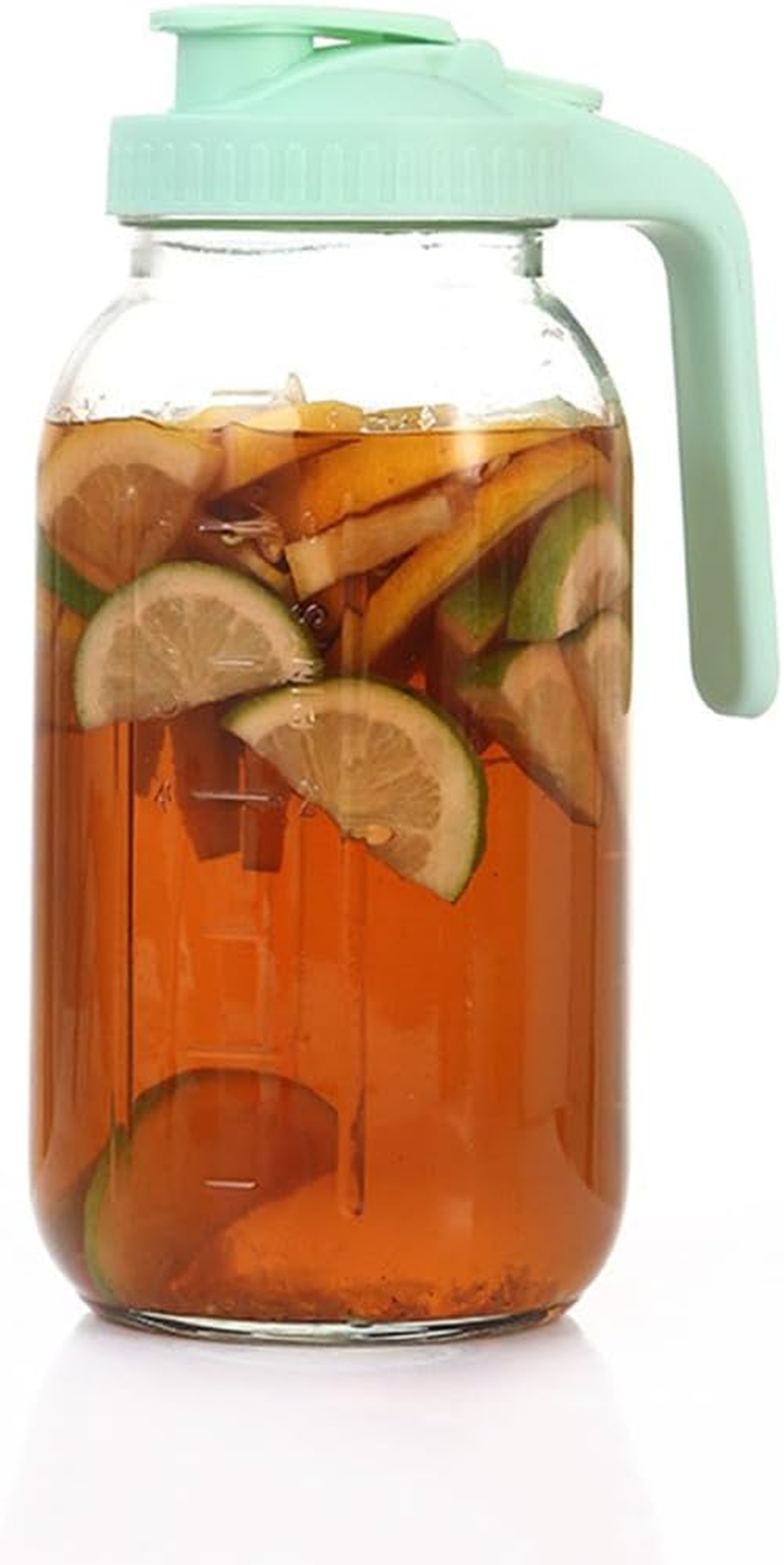 64 Oz/32 Oz Glass Water Bottle with Lid and Spout, Wide Mouth Mason Jar Water Bottle for Iced Tea, Juice, Cold Brew Coffee (Yellow, 32Oz)