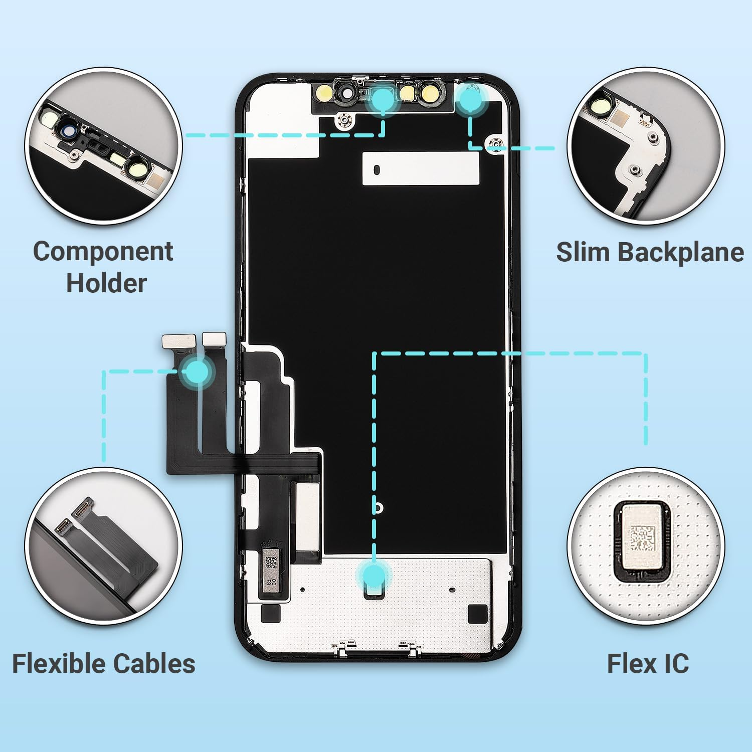 GULEEK Display for Iphone XR 6.1 Inch LCD Screen Replacement Touch Screen with 3D Touch Pre-Assembled with Frame Digitizer and Repair Kit image number 2
