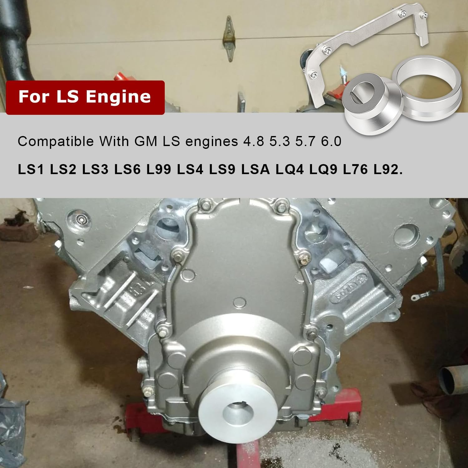 For LS Rear Main Seal Alignment Tool,Front Cover Alignment Tools & Oil Pan Front Cover Alignment Tool Kit for GM LS Engine 4.8 5.3 5.7 6.0 LS1 LS2 LS3 LS6 L99 LS4 LS9 LSA LQ4 LQ9 L76 L92 image number 3