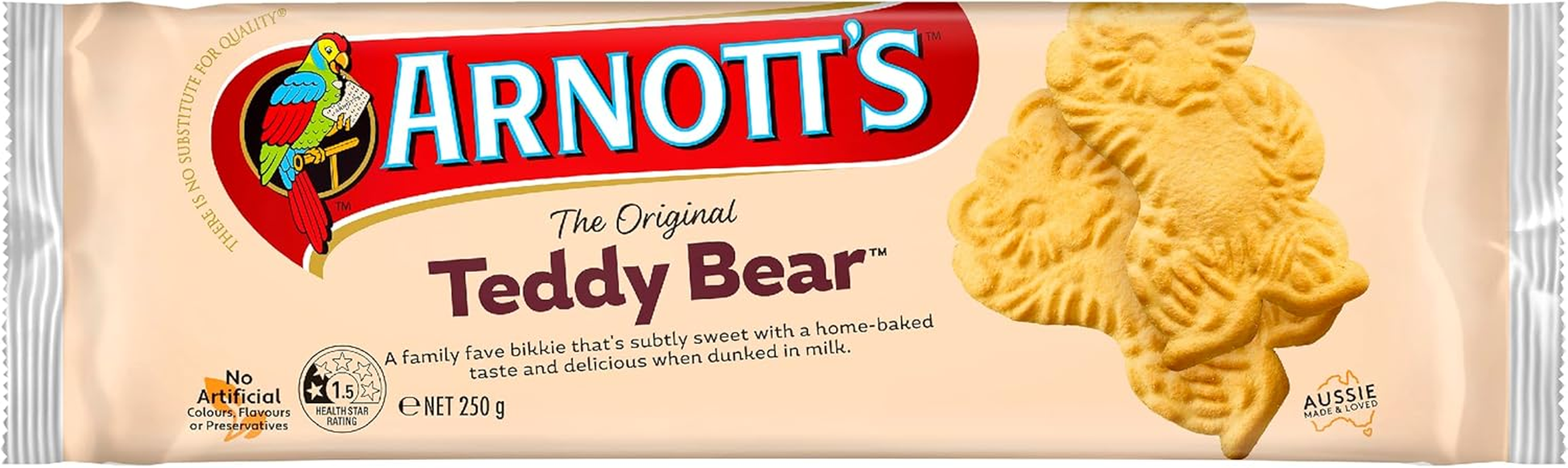 Arnott'S Teddy Bear Plain Biscuits 250G image number 2