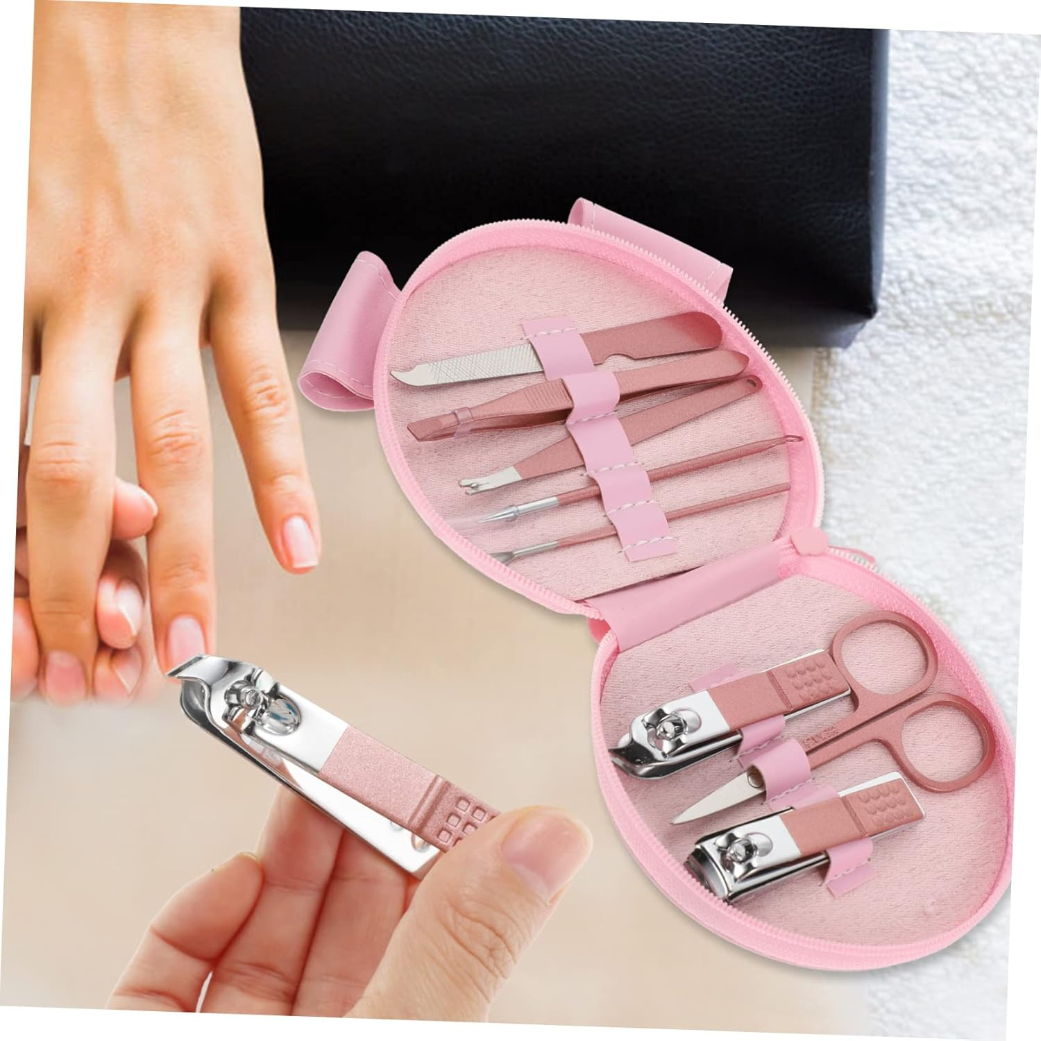 AUTSUPPL 1Set Stainless Steel Nail Clippers Portable Travel Pedicure Kit Professional Tools for Men and Women Grooming Essentials for Fingernails and Toenails image number 3