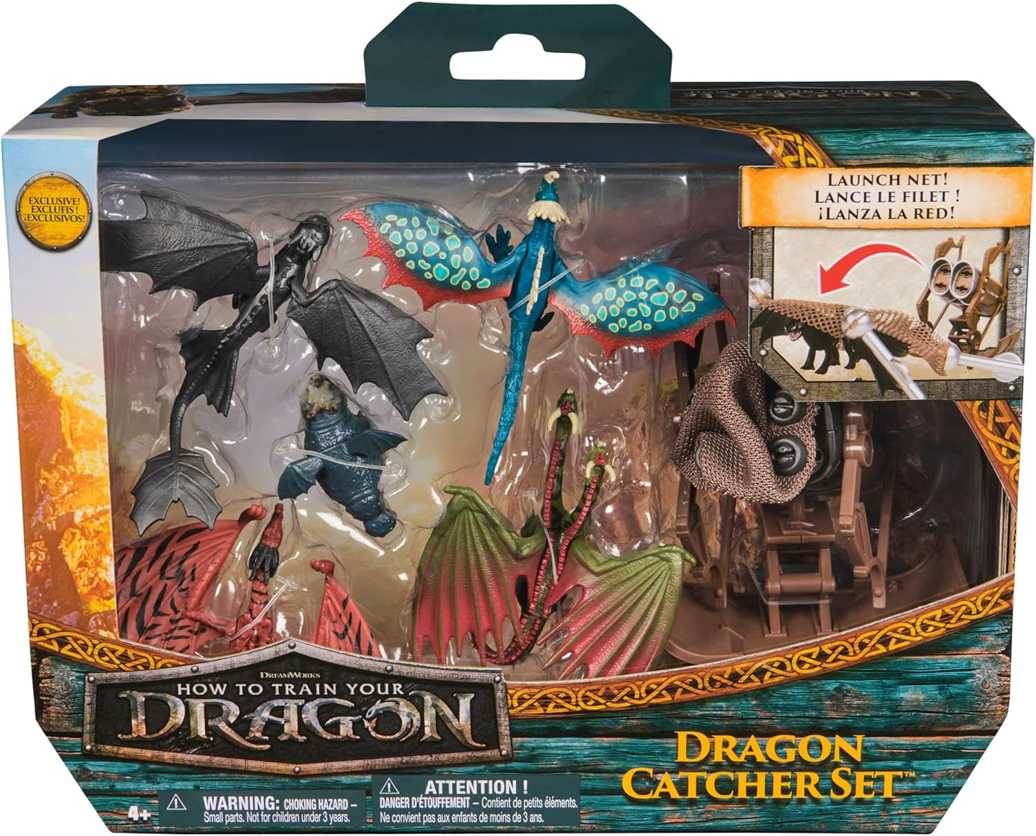 Dreamworks Dragons How to Train Your Dragon, 5-Pack Dragon Catcher Set with Hiccup&rsquo;S Mangler Net Launcher, Kids Toys for Boys & Girls Ages 4 and Up image number 3