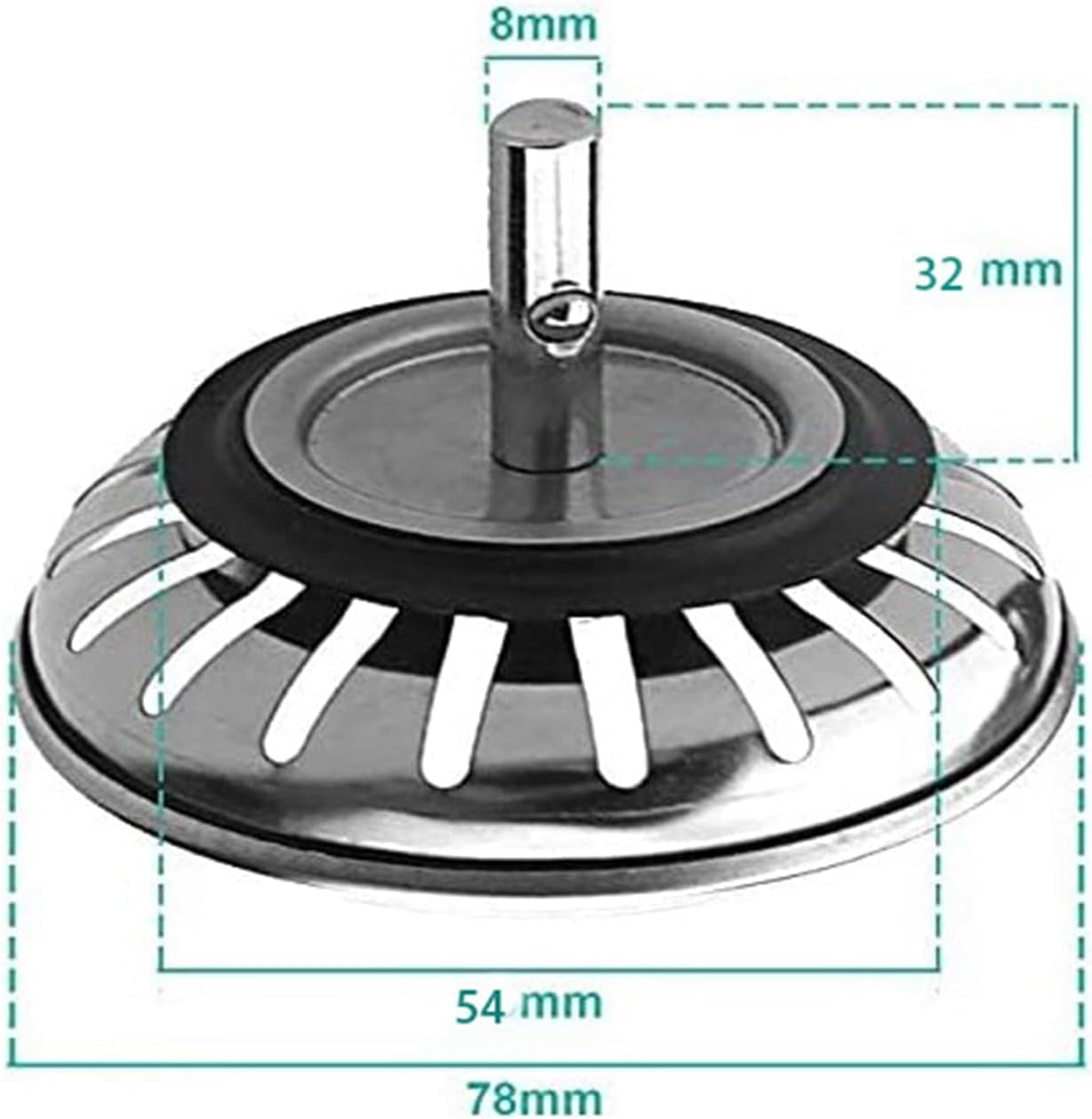 2 Pcs Kitchen Sink Strainer,Sink Drain Stopper,Stainless Steel Kitchen Sink Stopper, Clog-Free, Bathroom and Washroom Hair Catcher Sink Plug image number 5