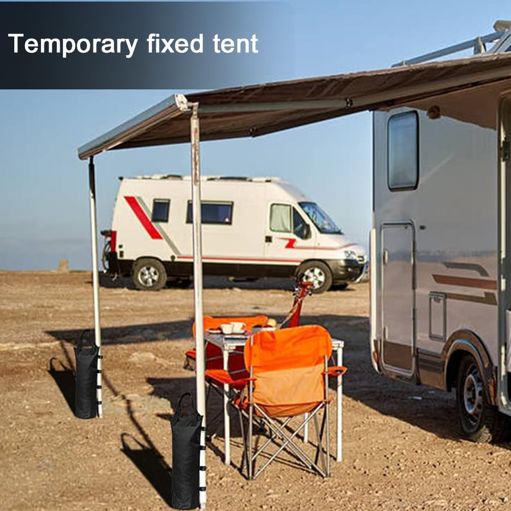 Canopy Weights Bag Leg Weight, Sand Bags for Instant Outdoor Sun Shelter Canopy and Patio Umbrella, Set of 4, 15X50Cm, Black image number 4