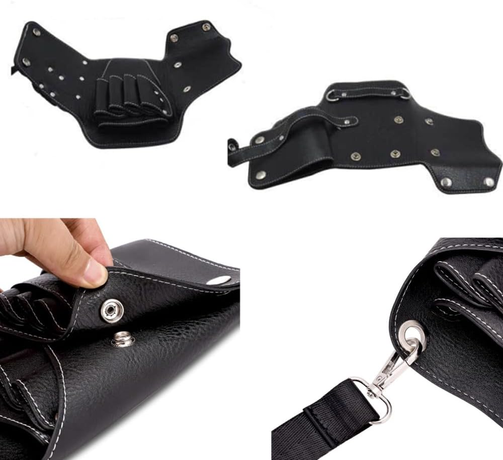 Multi-Functional Scissors Waist Bag,Hairdressing Scissors Bag Barber Toolkit Hair Stylist Multifunctional Hairdressing Bag (Black) image number 1