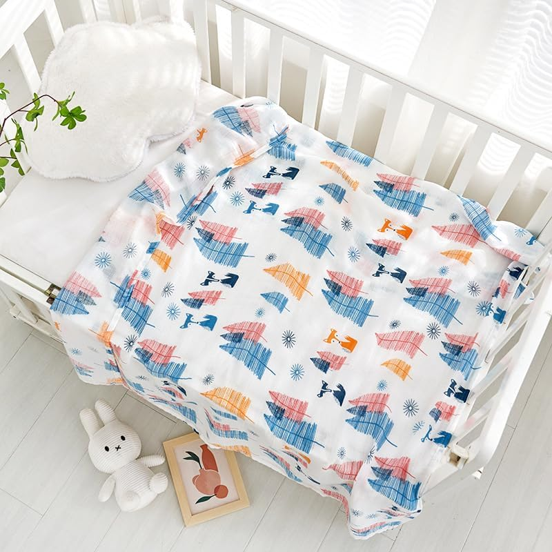 Baby Muslin Swaddle Blankets for Boys and Girls 3-Pack 120 X 120 Cm Soft and Silky Receiving Blanket Swaddling Wrap Essential Baby Registry Gift Breathable Skin Friendly Unisex Baby Blankets