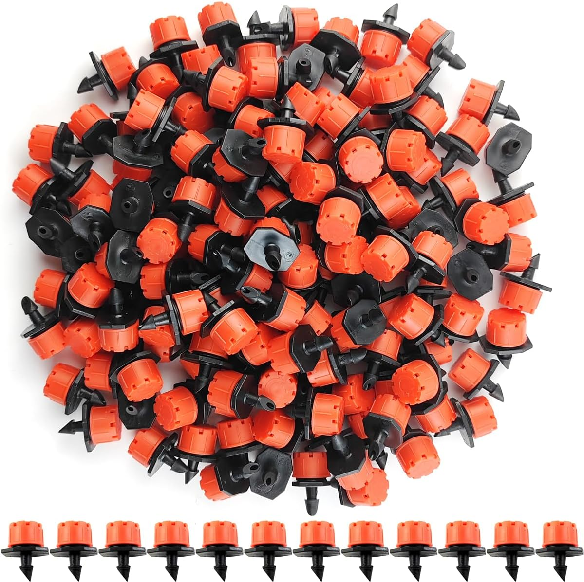 GXXMEI 150PCS Adjustable Irrigation Drippers Sprinklers 1/4 Inch Emitter Dripper Micro Drip Irrigation Sprinklers for Watering System image number 1