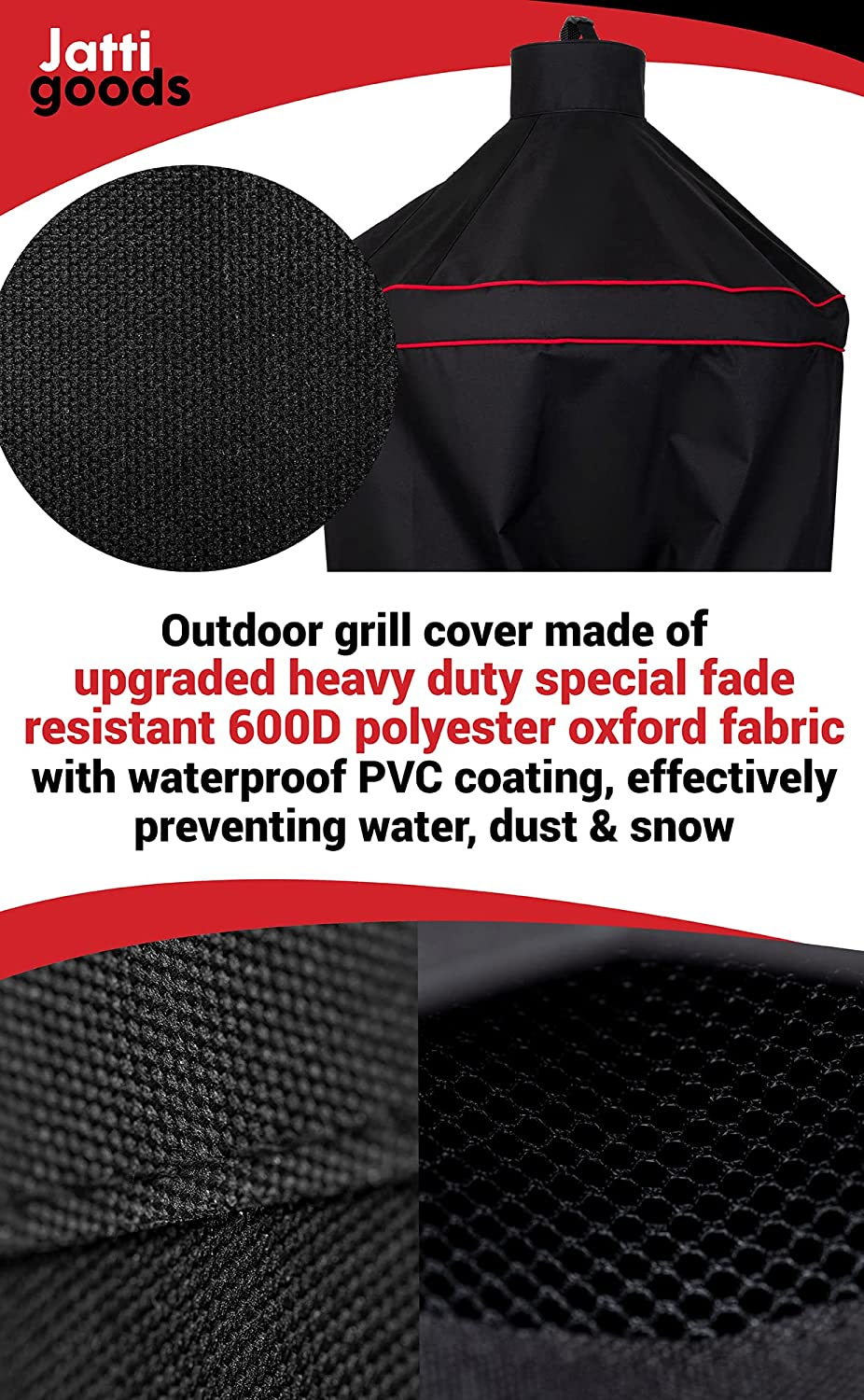 Jatti Kamado Cover for Kamado Joe Classic I, II, III, Waterproof and Heavy Duty Protection