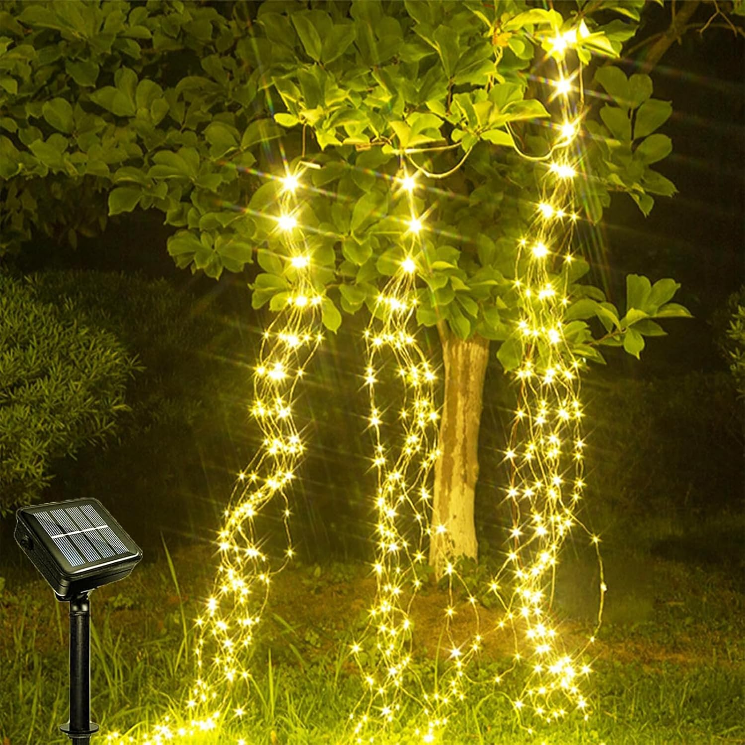 Koboko Solar Fairy Lights Outdoor Warm White 10 Strands with 100 Leds 1 Meter Length Waterproof Garden Decoration image number 5