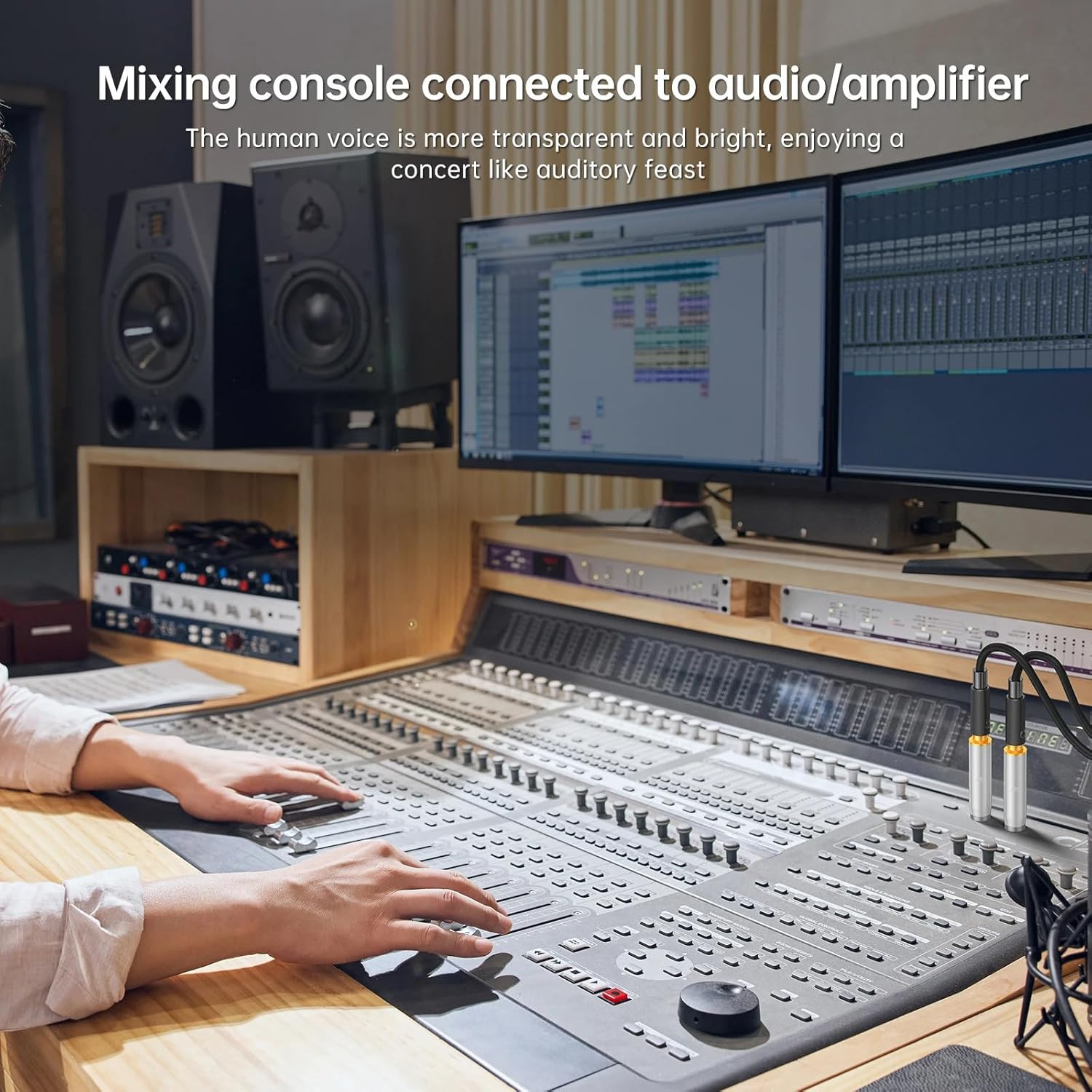 Okcsc 6.35Mm to 4.4Mm Conversion Plug Audio Converter 6.35Mm Male to 4.4Mm Female Pure Copper Plated Fit Headphone Speaker Amplifier Guitar 1Pcs image number 6