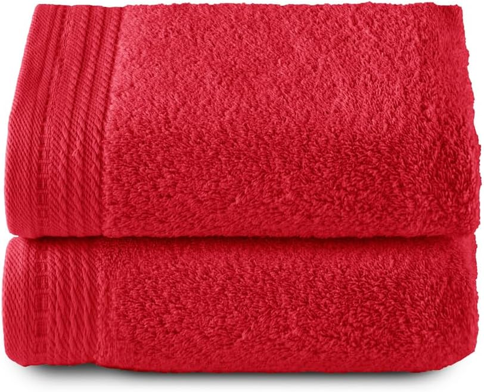 Top Towel - Premium - Large Bath Towels - Bath Towels - 2 Hand Towels - 50 X 100 Cm - 100% Cotton - 600 G - Red image number 2