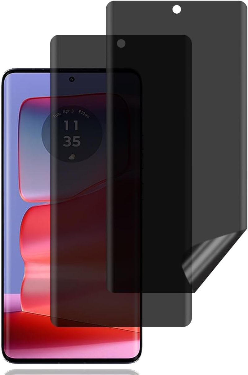 Privacy Screen Protector for Motorola Edge 50 Pro, Pack of 2, Privacy Film, Scratch-Resistant, Anti-Fingerprint, Bubble-Free, Anti-Spy Flexible TPU Screen Protector for Motorola Edge 50 Pro