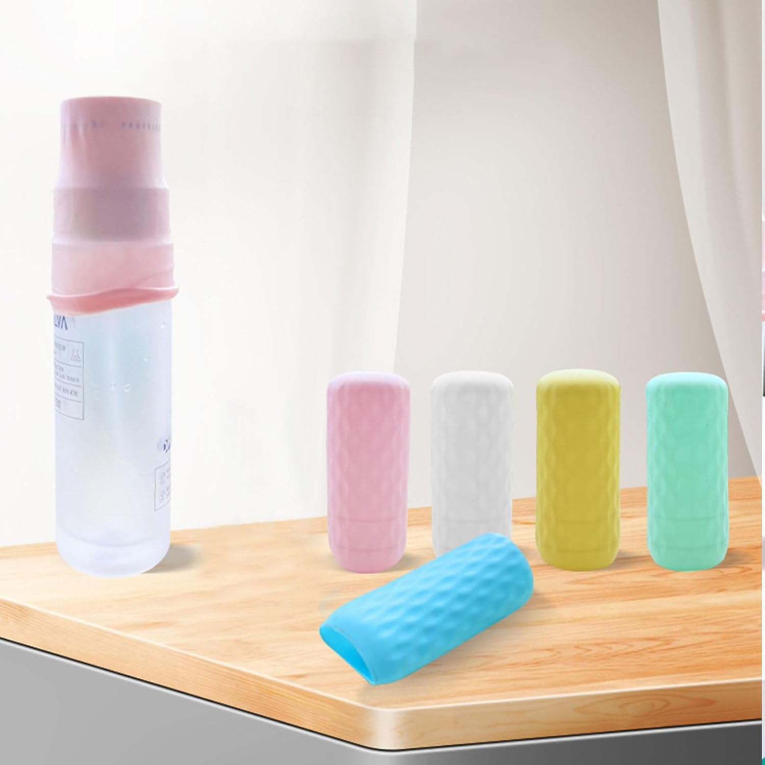 RIBHNXHI 10 Pack Travel Essentials Accessories Silicone Bottle Covers Elastic Sleeves for Leak Proofing Travel Size Toiletries Cruise Essentials Beach Vacation Supplies for Women Men image number 2