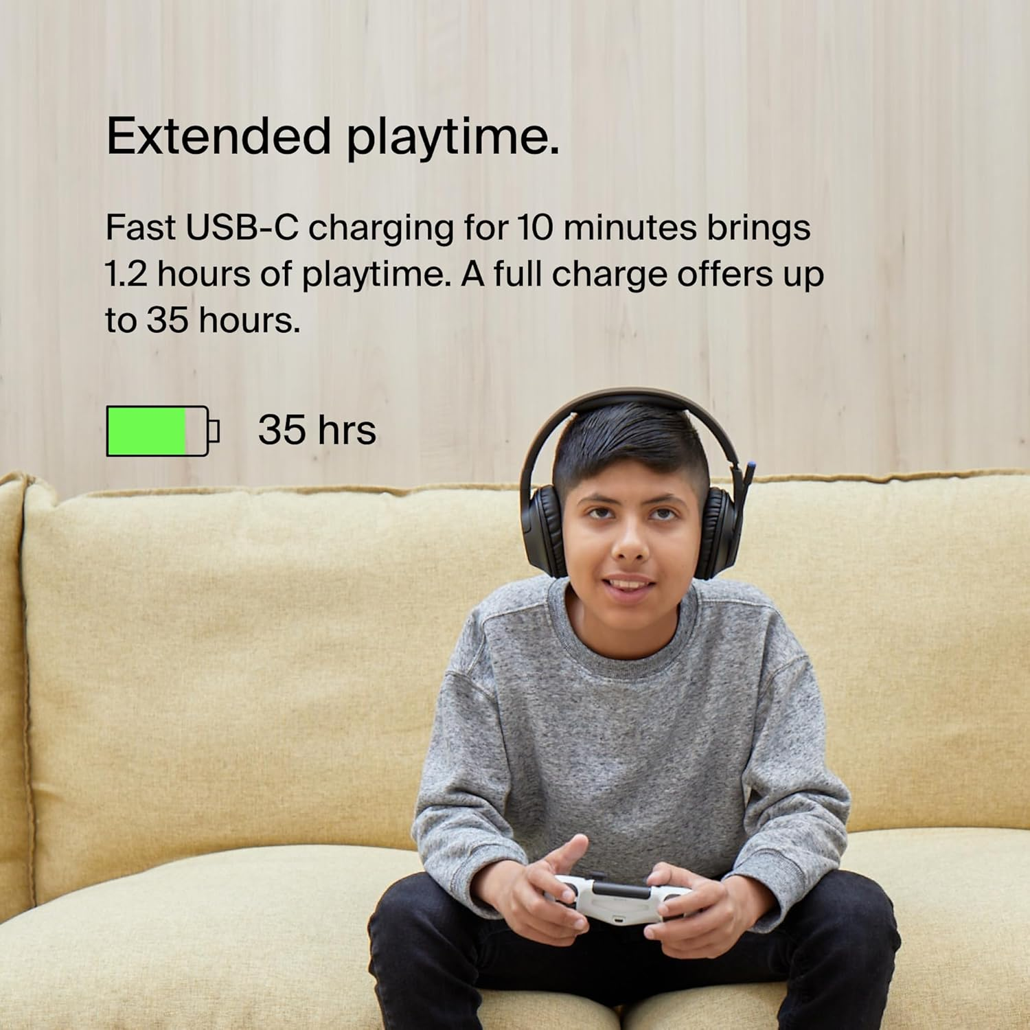 Belkin Soundform Inspire Wireless Over-Ear Headset for Kids, Headphones for Girls and Boys, Online Learning, & Travel with Built-In Microphone - Compatible with Iphone, Ipad, Galaxy, and More - Black