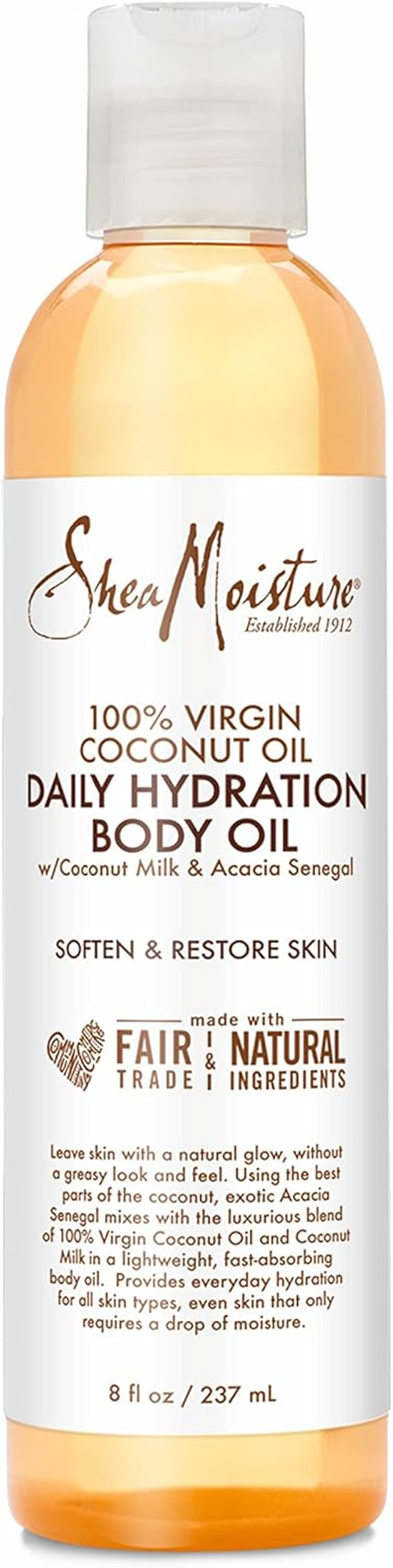 Sheamoisture Daily Hydration Body Oil Virgin Coconut Oil for Dry Skin Paraben Free 8 Oz image number 2