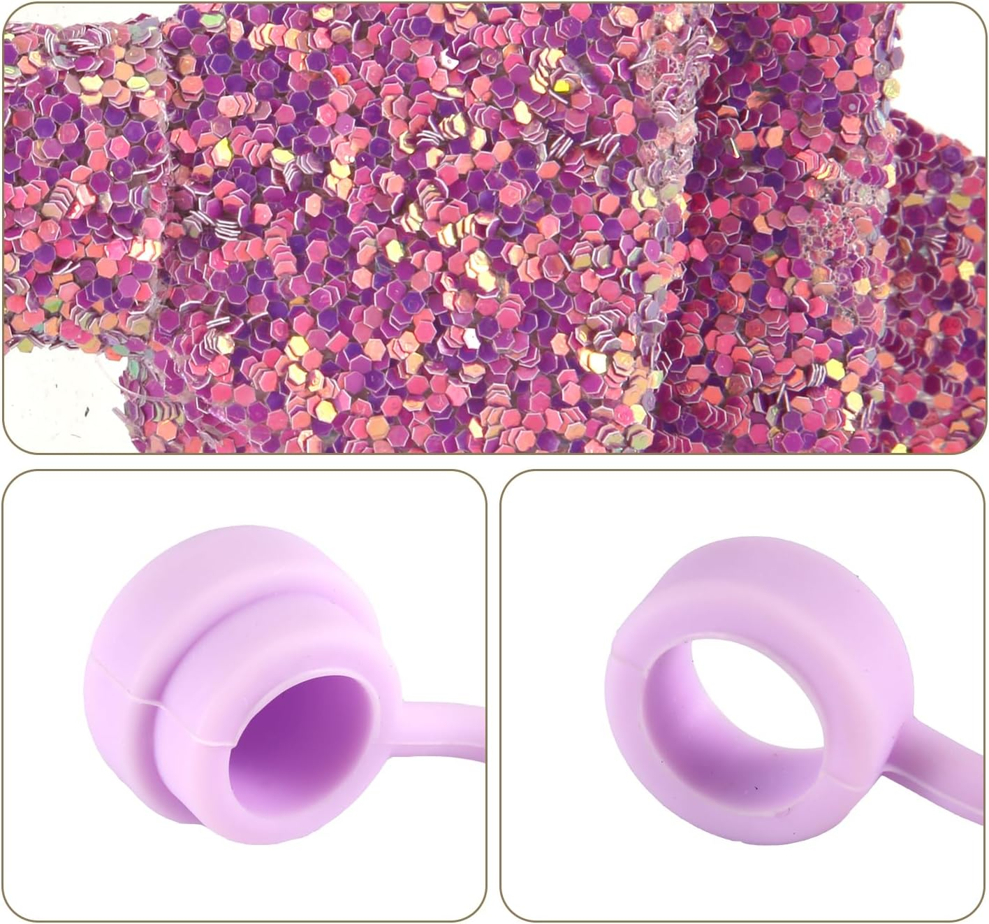 2Pcs Bow Charms & 2Pcs Straw Toppers, Cute Straw Lid Cover Caps Decorations Decor Accessories for Stanley Cup (Purple) image number 2