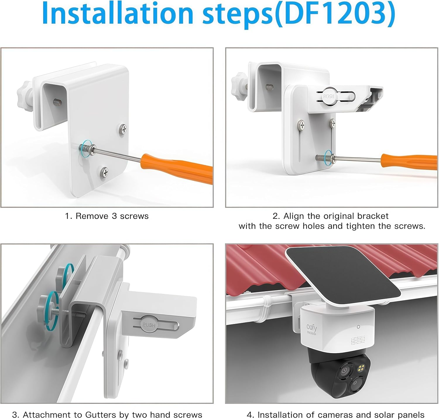 Gutter Mount Bracket Compatible with Eufy Security Solocam S340/Eufy Solocam E30/Eufy 4G LTE Cam S330 Solar Security Camera (X-2) image number 3