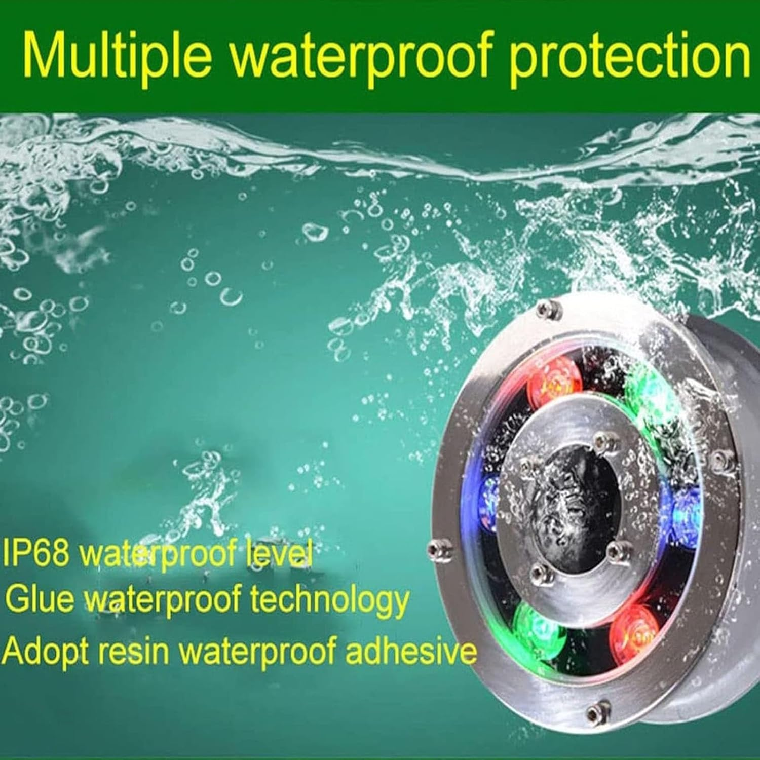 Led Ring Fountain Light 24W, IP68 Underwater Spotlight with Central Hole for Fountain Nozzle, Pond, Pool & Garden Landscape Water Feature Lighting RGB - Red image number 5