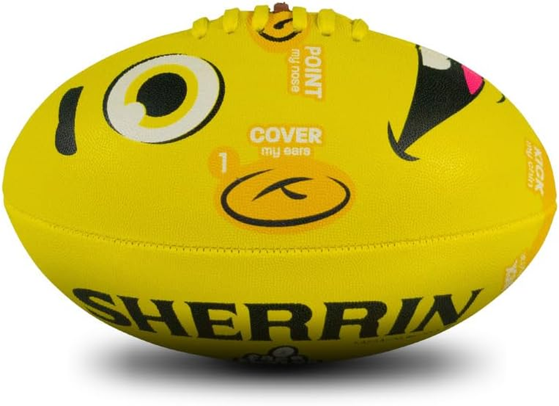 Sherrin Face Footys All Surface Synthetic Football, Size 2 - Yellow image number 2