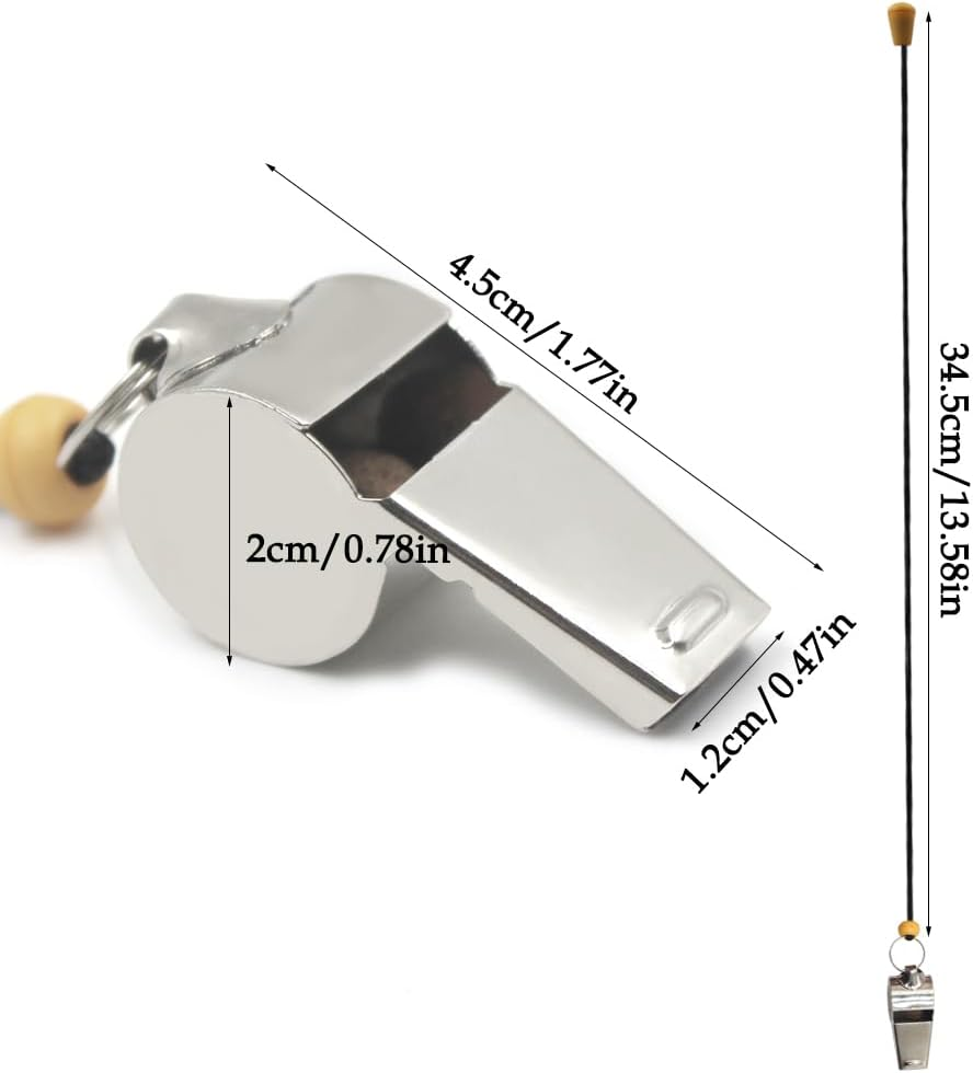 3 Pack Stainless Steel Whistle, Finegood Whistles Sports with Lanyard Loud Crsip Sound Referee Whistle for Coaches Teacher Emergency Whistle-Silver, Golden, Rose image number 5