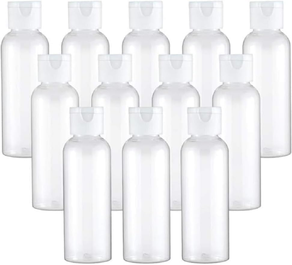 Plastic Travel Bottles, Empty Lotion Bottle Small Squeeze Bottle Containers with Flip Cap for Shampoo Conditioner Toiletries 12 Pack (White, Pack of One) image number 2