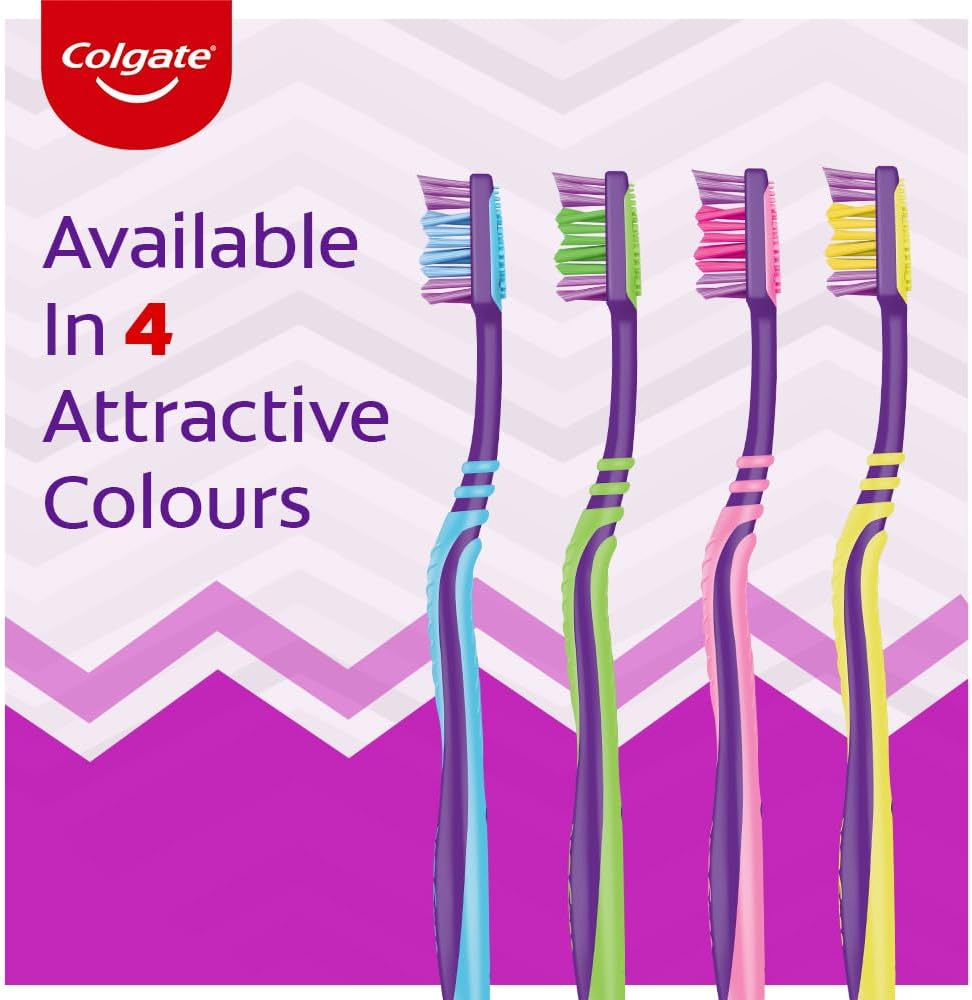 Colgate Zigzag Toothbrush for Deep Inter Dental Clean with Multi Angle Zig Zag Bristles (Medium, Pack of 6) image number 6