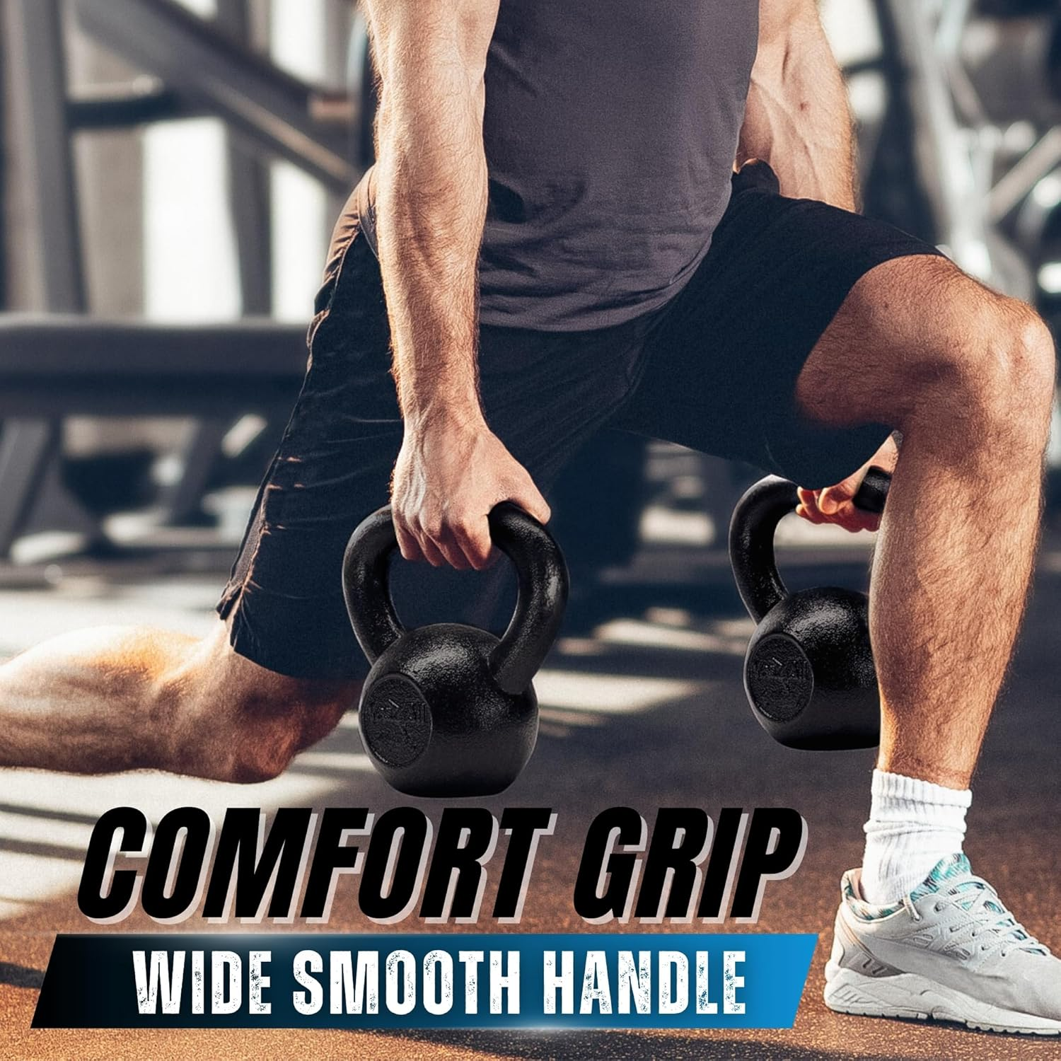 Yes4All Kettlebell Cast Iron Sets 5-10 - 15-20 - 25-30 Lbs, Multi-Level from Beginners to Pros Kettlebell Set for Strength Training & Home Gym Equipment image number 5