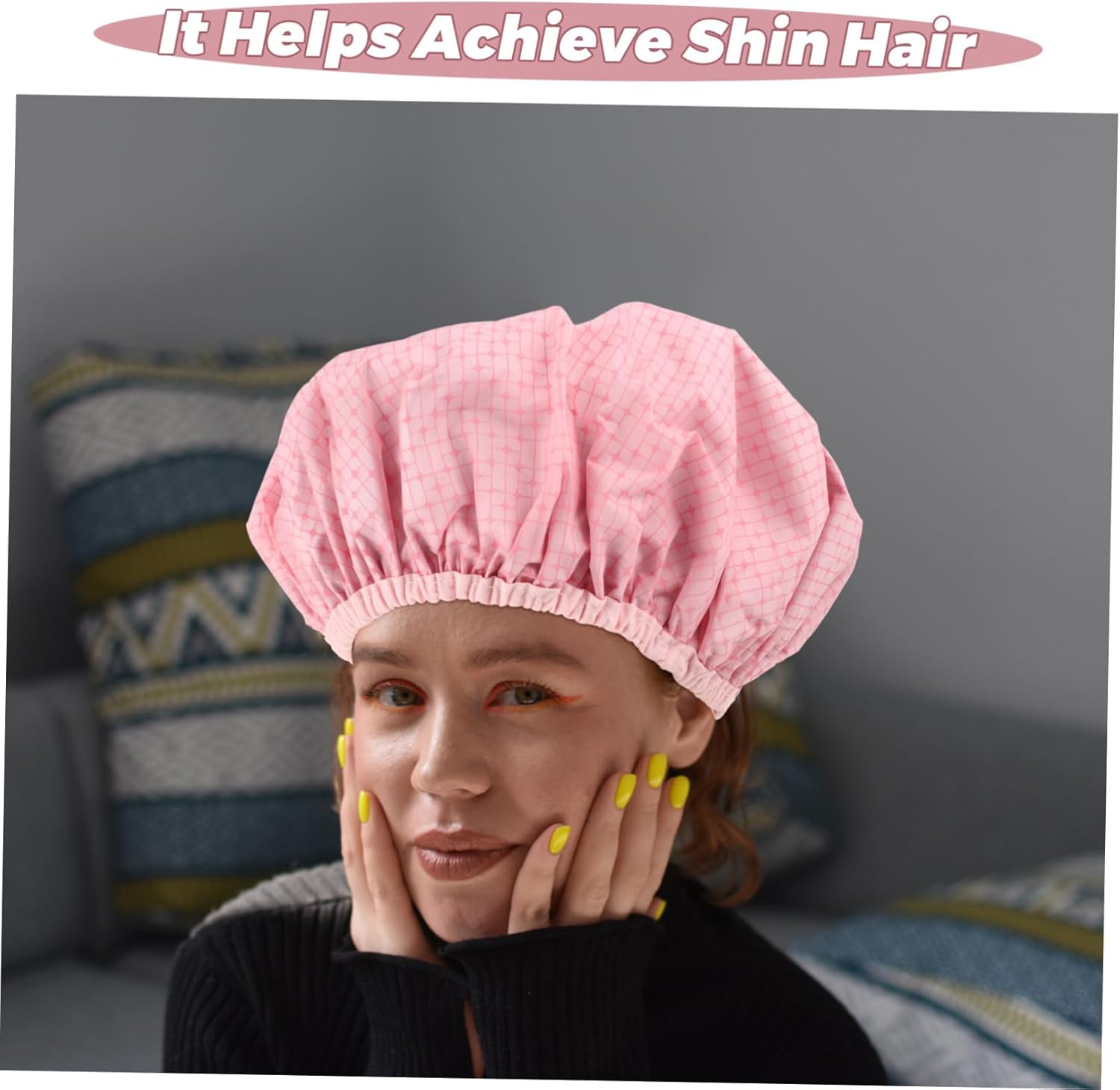 Heated Hair Steamer Cap for Deep Conditioning Double-Layer Thickened Waterproof Design, Thermal Steam Processing Cap Suitable for Long Hair Salon and Home Use image number 4