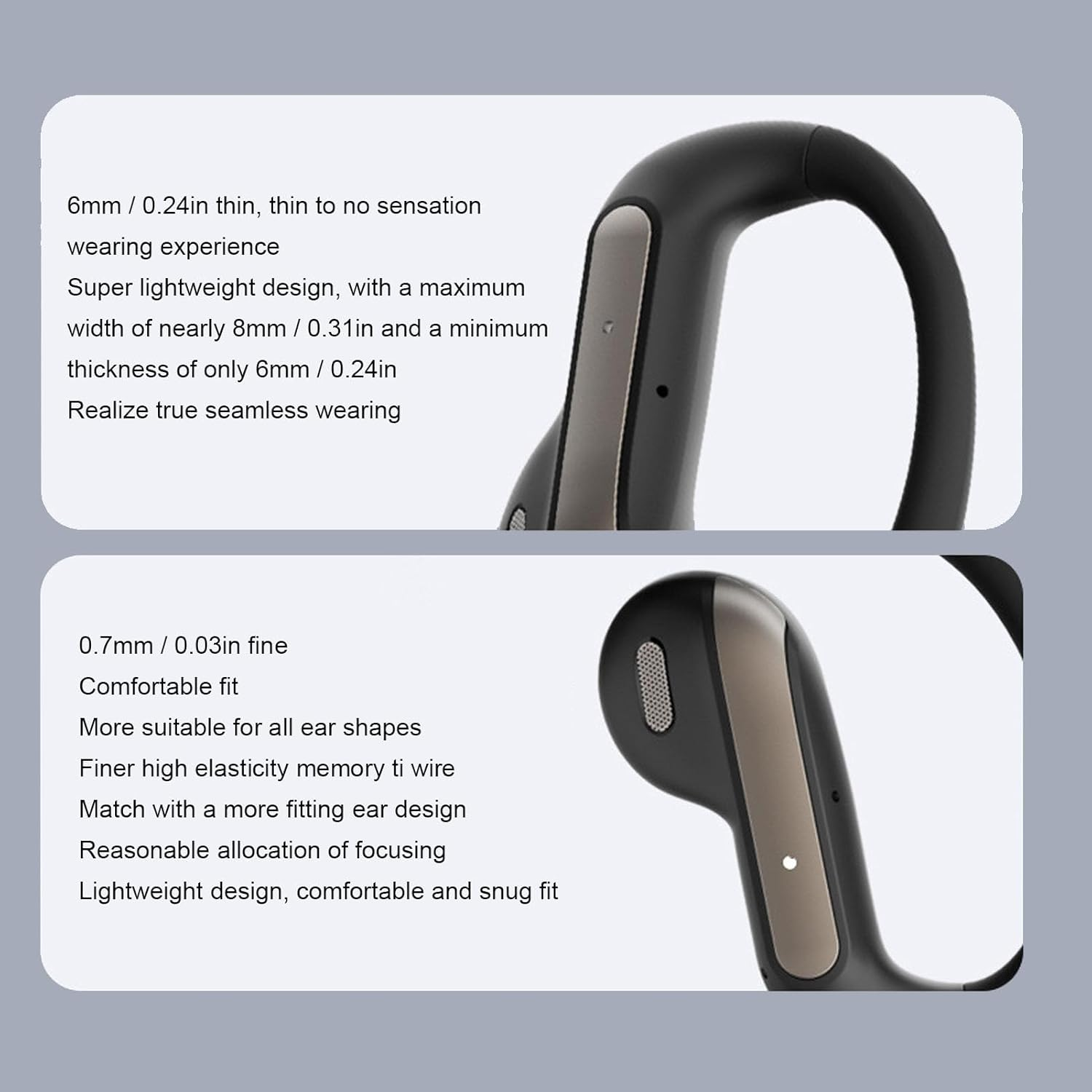 Annadue Wireless Earbuds, 5.4 Headphones with ENC Noise Cancelling Microphone, 5G Ultralight, IMAX Surround Sound, Double Physical Sound Leak Safety. (Black) image number 4