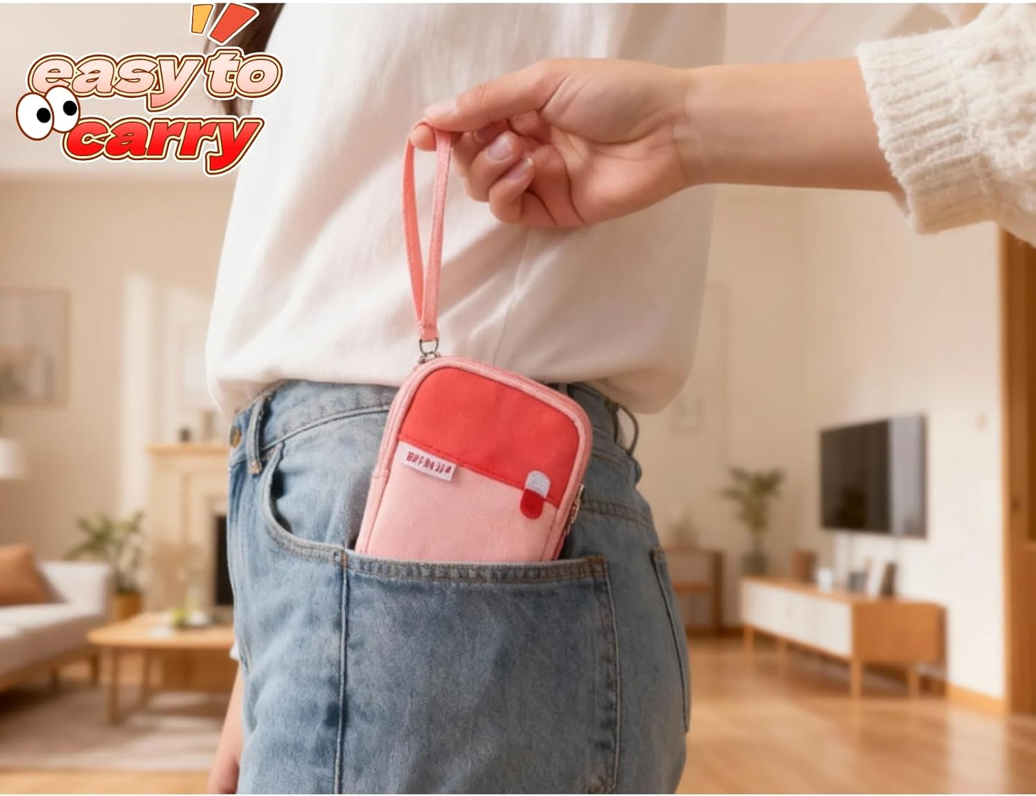 Kalione Pink First Aid Storage Pouch, Water-Resistant Medical Organizer Bag with Segmented Compartments, Portable Emergency Kit Case for Travel，Mini ，Multi-Function Health and Household Supplies