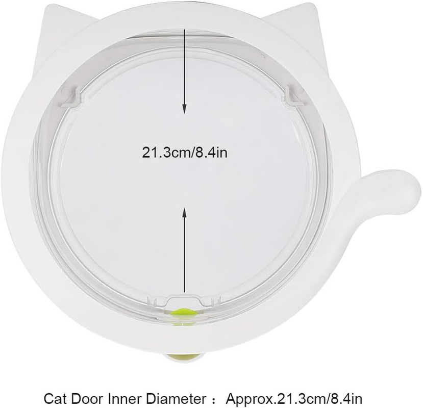 Cat Shaped Pet Door Easy Install Plastic Kitty Passage in Out Freedom for Cats White Cat Flap with Rotate Switch Perfect for Home & Apartment Pet Owners image number 6