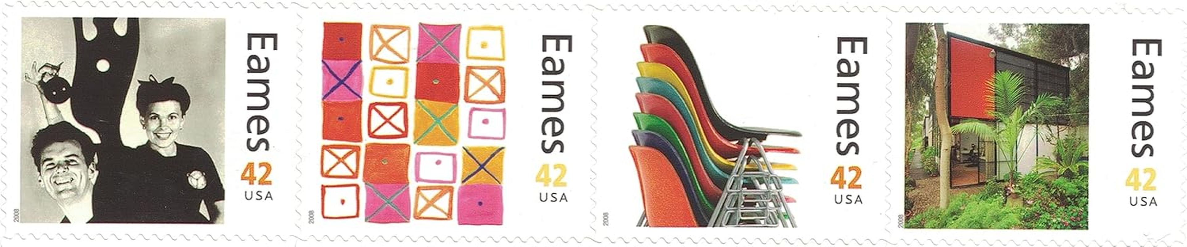 Charles and Ray Eames Collectible Sheet of Sixteen 42 Cent Stamps by USPS