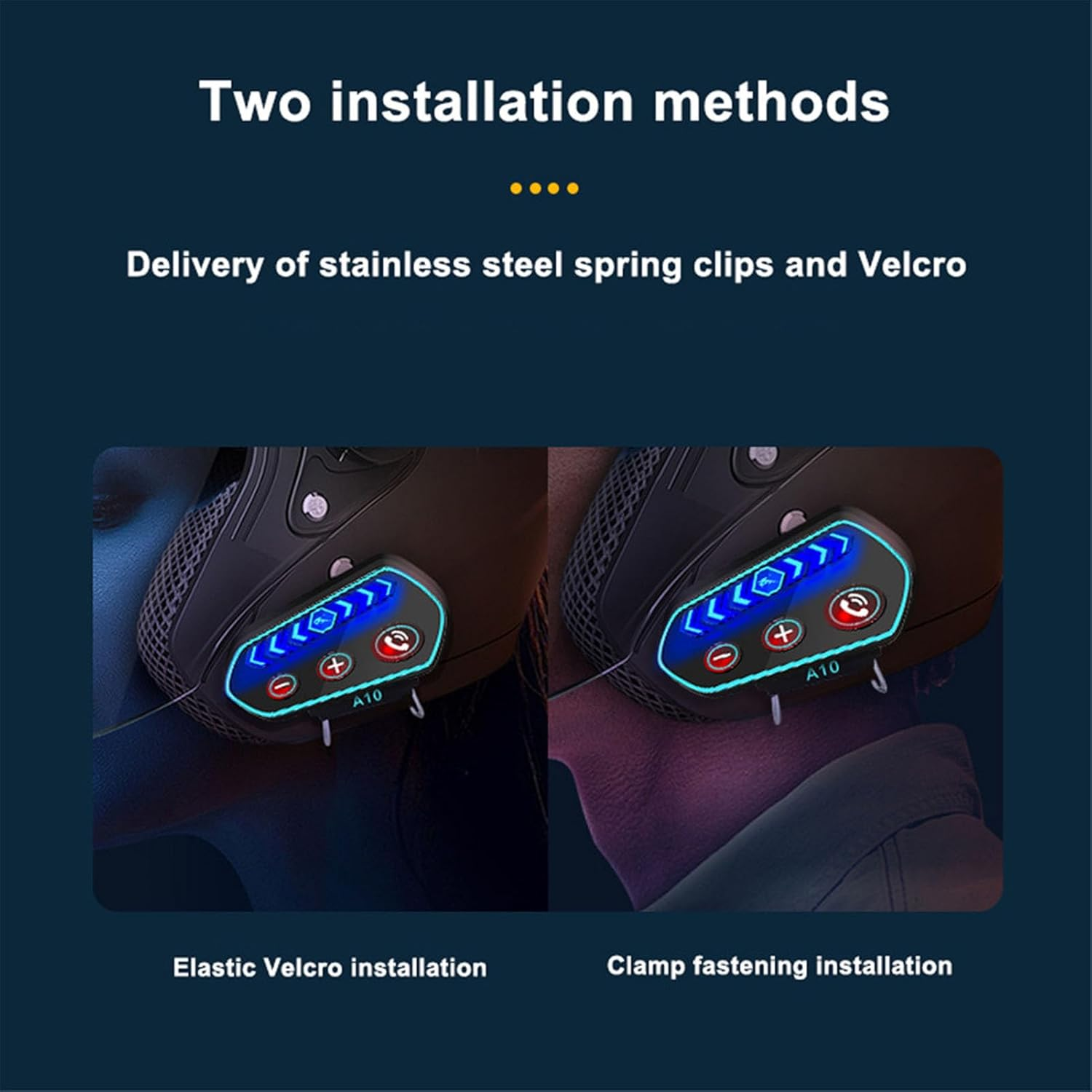 Motorcycle Bluetooth Intercom, Dirt Bike Helmet Communication System, Motorcycle Helmet Headset with 0.47In Ultra Thin Speaker for Motorbike Sport Cycling Riding image number 4