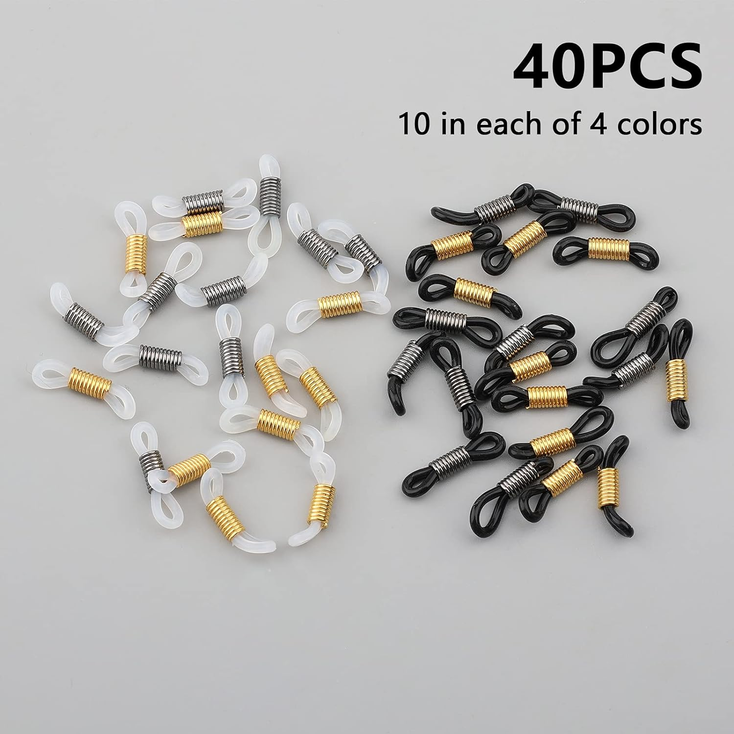 KINBOM 40Pcs Adjustable Silicone Eyeglass Chains Ends Long Strap Holder Chain End Connectors for Eyeglass Holder Chain Strap image number 5
