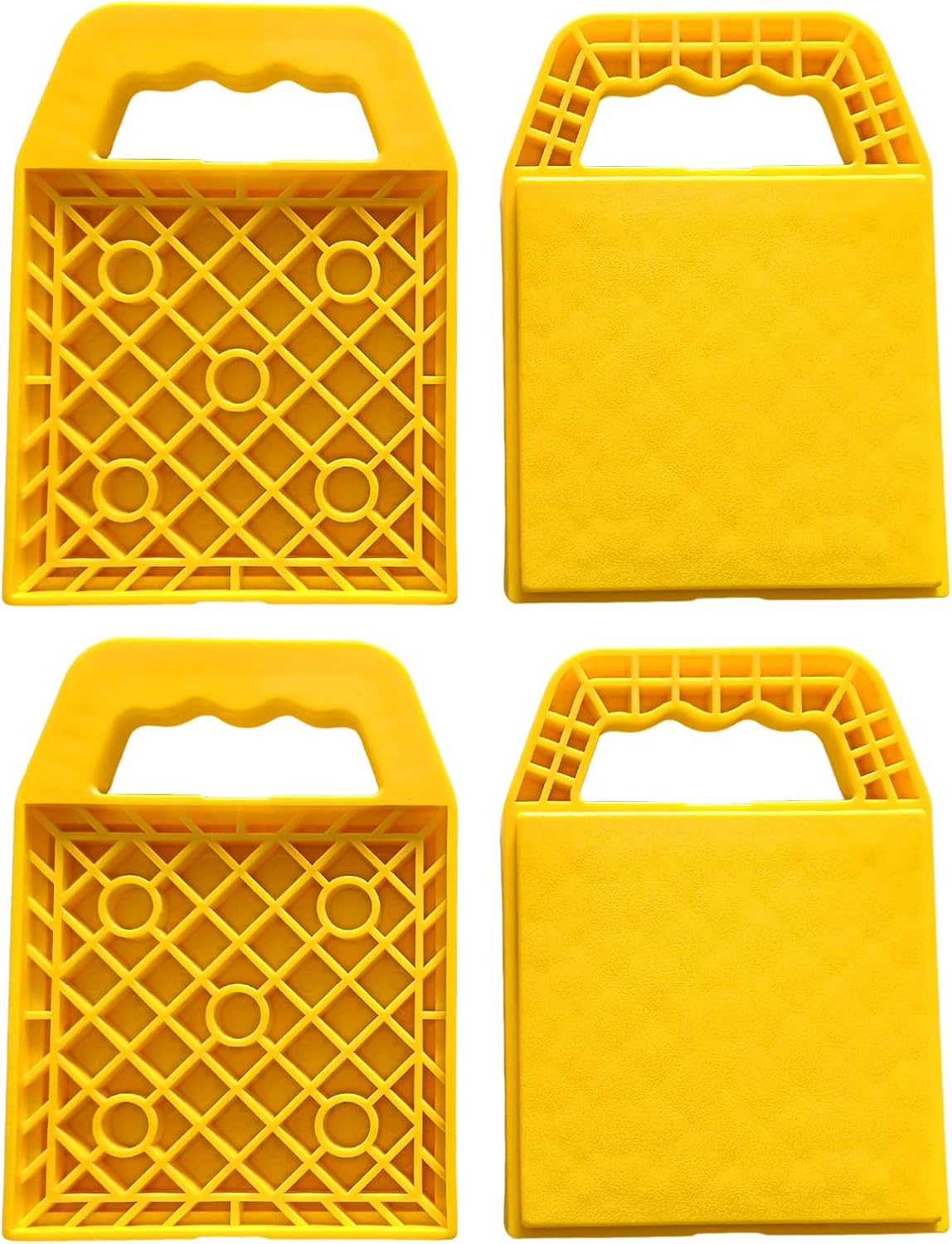 RV Jack Pads, Flattener Block Set of 4, Anti-Slip RV Leveling Support Mat for Parking Caravan Travel Picnic Pool Beach Outdoor Camping Maintenance Road Trip
